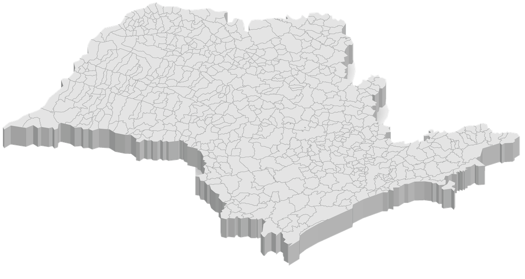 Mapa do estado de São Paulo com as seis micro regiões atendidas pela Truly Nolen